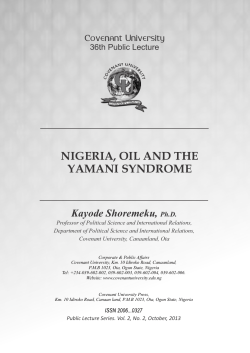 nigeria, oil and the yamani syndrome