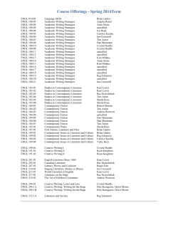 Course Offerings - Spring 2014Term
