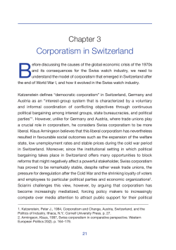 Corporatism in Switzerland