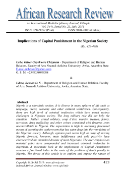 423 Implications of Capital Punishment in the Nigerian Society