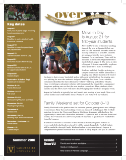 Move-in Day is August 21 for first-year students Family Weekend set