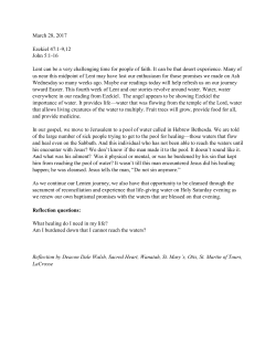 March 28, 2017 Ezekiel 47:1-9,12 John 5:1