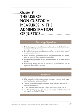 the use of non-custodial measures in the administration of
