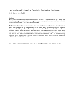 New Insights on Hydrocarbon Plays in the Caspian Sea, Kazakhstan