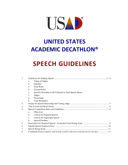 speech guidelines - United States Academic Decathlon