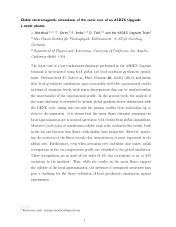 Global electromagnetic simulations of the outer core of an ASDEX