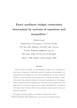 Exact nonlinear budget constraints determined by systems of