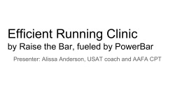 Efficient Running Clinic