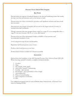 Pressure Ulcers/Altered Skin Integrity Key Points Pressure ulcers