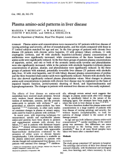 Plasma amino-acid patterns in liver disease