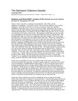 The Steinbeck Collectors Gazette