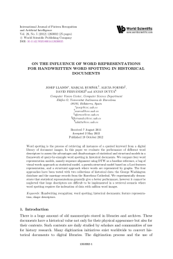 ON THE INFLUENCE OF WORD REPRESENTATIONS FOR