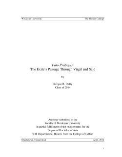 Fato Profugus: The Exile?s Passage Through Virgil