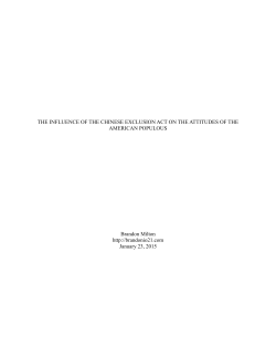 THE INFLUENCE OF THE CHINESE EXCLUSION ACT ON THE