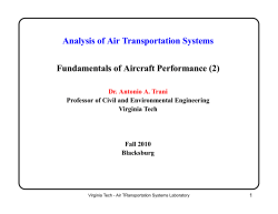 Aircraft Performance - Air Transportation Systems Lab at Virginia Tech