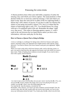 Finessing for extra tricks