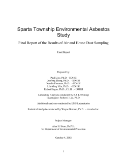 Sparta Township Environmental Asbestos Study