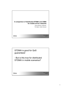 STDMA is good for QoS guarantees! - But is this true for distributed