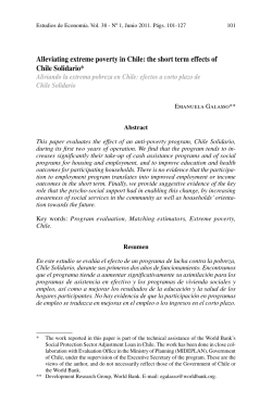 Alleviating extreme poverty in Chile: the short term effects of Chile