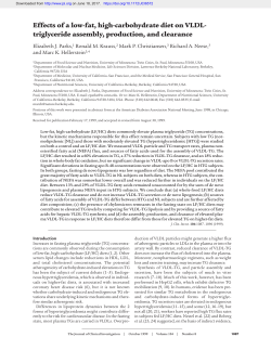 Effects of a low-fat, high-carbohydrate diet on VLDL