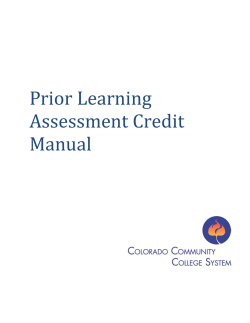 PLA Credit Manual - Colorado Community College System