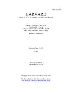 LEGISLATIVE ALLOCATION OF DELEGATED POWER: