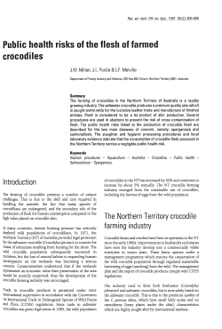 Public health risks of the flesh of farmed crocodiles