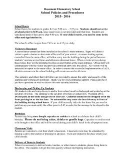 School Policies and Procedures 2015&ndash; 2016