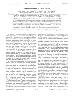 Anomalous Diffusion in Fractal Globules