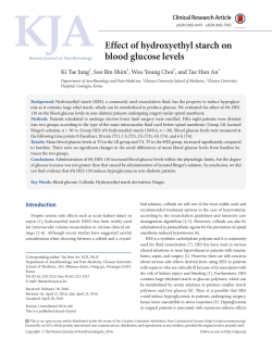Effect of hydroxyethyl starch on blood glucose levels