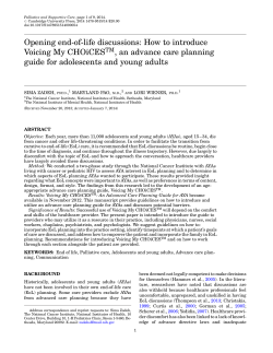 Opening end-of-life discussions: How to