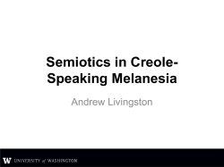 Semiotics in Creole- Speaking Melanesia