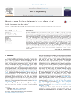 Nearshore wave field simulation at the lee of a large island