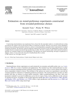 Estimation on stated-preference experiments constructed from