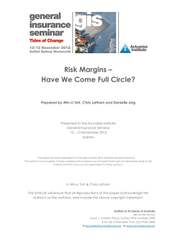 Risk Margins – Have We Come Full Circle?