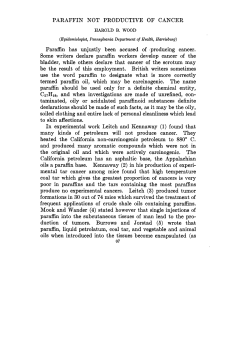 PARAFFIN NOT PRODUCTIVE OF CANCER