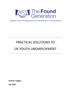 Practical Solutions to UK Youth Unemployment