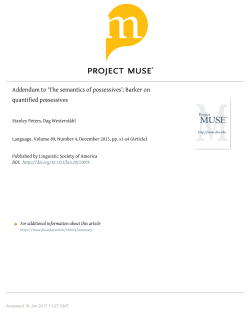 Addendum to `The semantics of possessives`