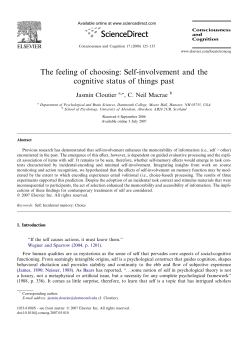 Self-involvement and the cognitive status of things past