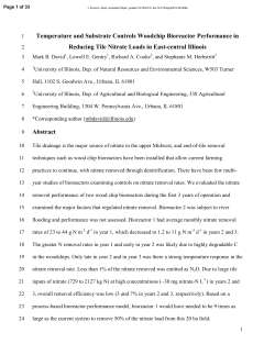 Temperature and Substrate Controls Woodchip Bioreactor