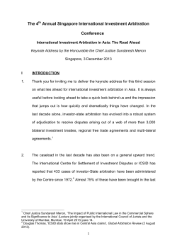 Keynote Address at the 4th Annual Singapore