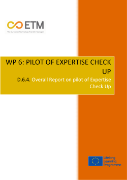 D 6 4 Overall Report on pilot of the Expertise Check-up