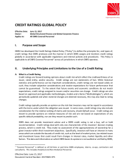 Credit Ratings Global Policy