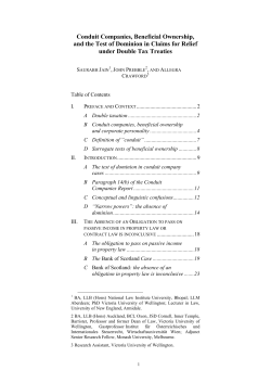 Conduit Companies, Beneficial Ownership, and the Test of
