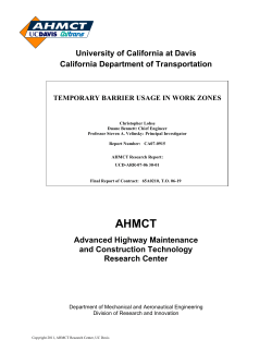Temporary Barrier Usage in Work Zones - ahmct