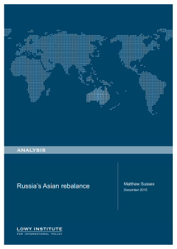 Russia`s Asian rebalance