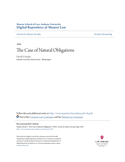 The Case of Natural Obligations - Digital Repository @ Maurer Law