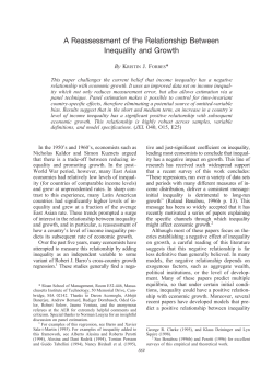 A Reassessment of the Relationship Between Inequality and