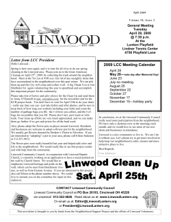 April 2009 Linwood Lantern - Linwood Community Council