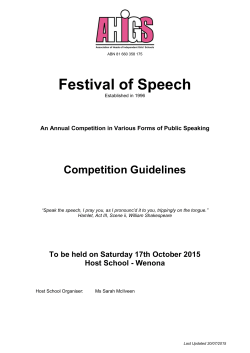 Festival of Speech